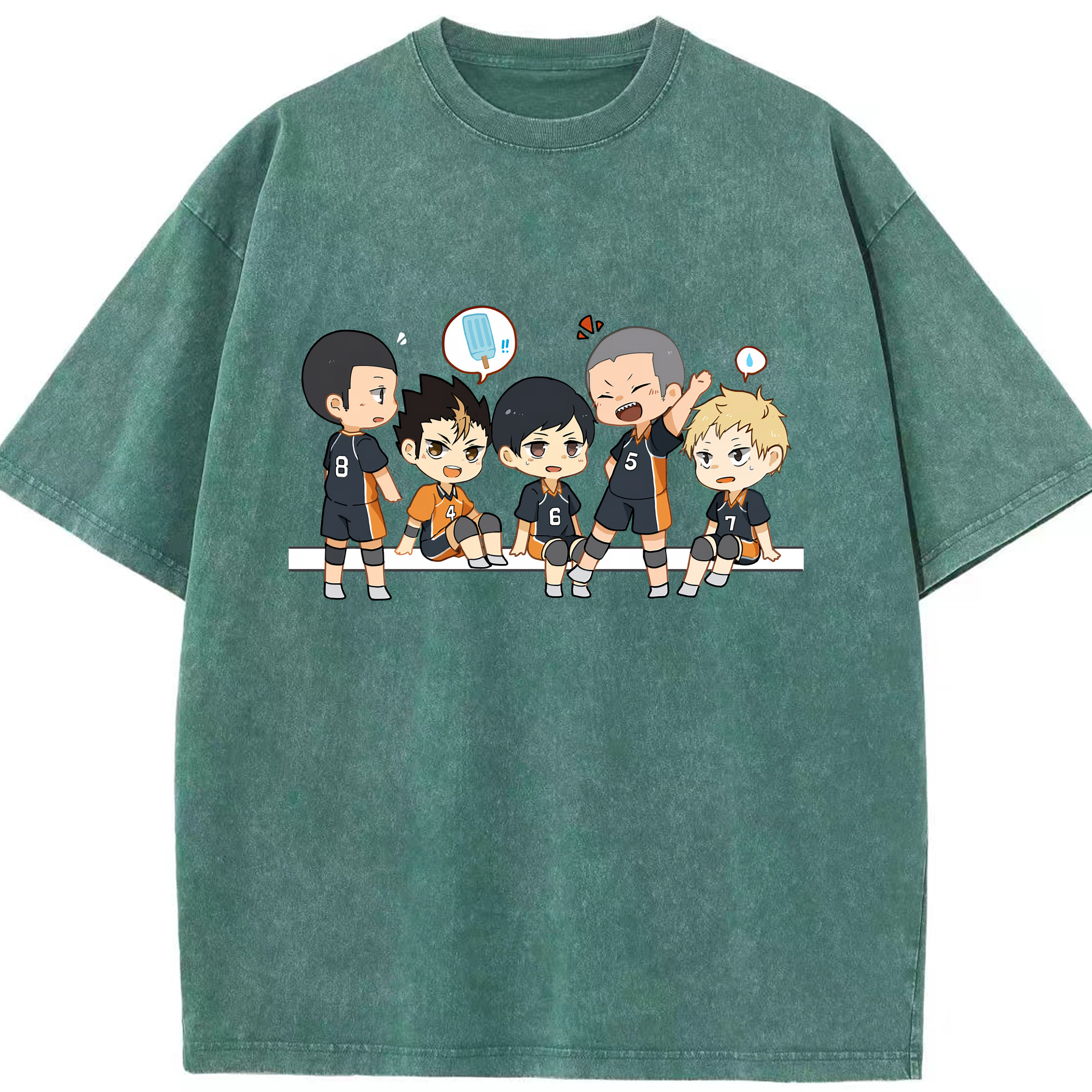 （画像用） ハイキュー!! Haikyu!! 綿100% ヴィンテージ風 半袖Tシャツ（フロントプリント）